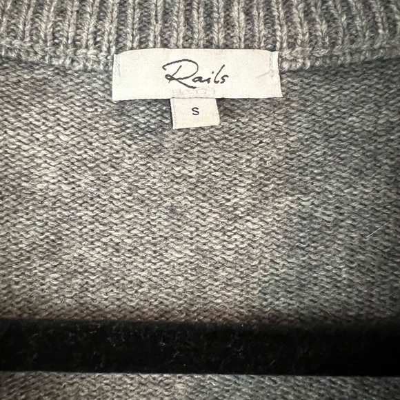 Rails Olivia Wool & Cashmere Charcoal Lace Up Sweater S - Picture 6 of 11